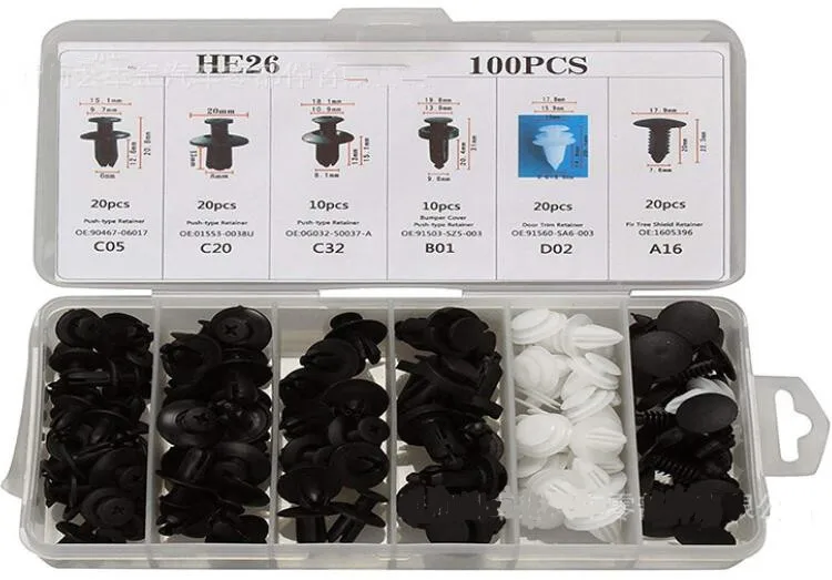 

Factory Direct Car 100pcs Boxed Buckle Universal Interior Panel Fixing Clip Fastener