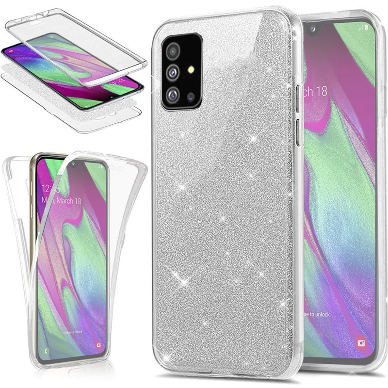 Чехол для Samsung Galaxy S20 S10 S9 S8 Plus A51 A81 A91 A01 A41 Note 10 Lite с полным покрытием блестящий из
