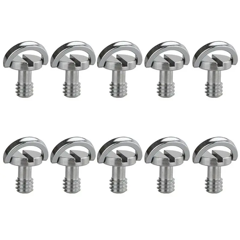 

10x D-Ring 1/4inch Mounting Mount Screw Thread for Camera Tripod Monopod Quick Release QR