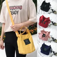 Новые женские маленькие холщовые сумки через плечо для покупок с карманами