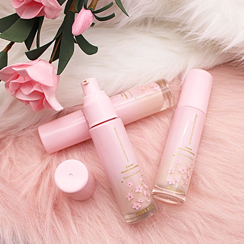 

30ml Cherry blossoms Face Liquid Foundation Cream Waterproof Long-lasting Oil Control Concealer Base Makeup Foundation