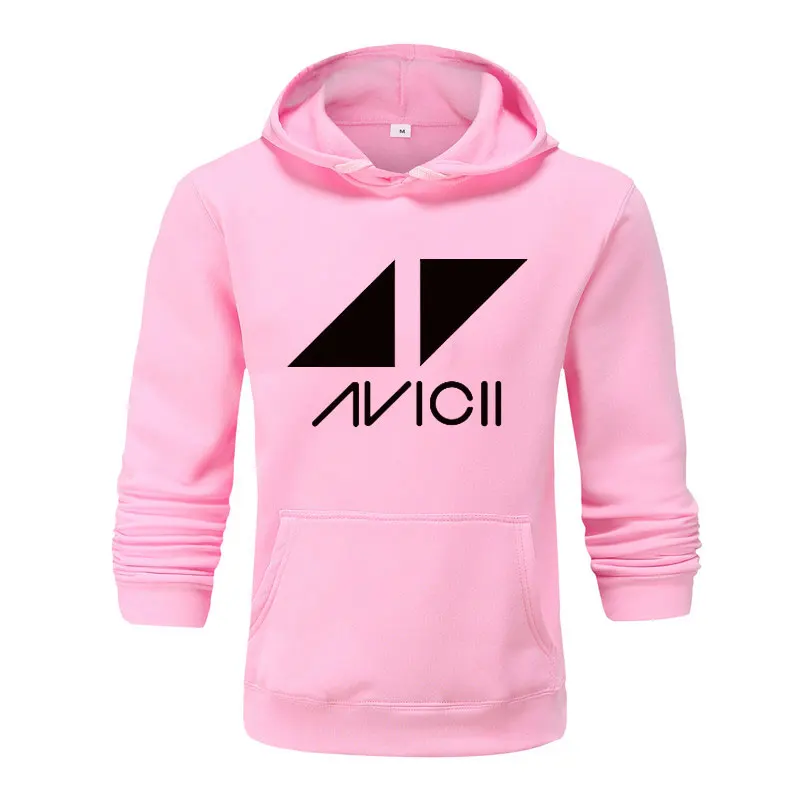 DJ толстовки avicii для мужчин/женщин Повседневная Толстовка с длинным рукавом Уличная пуловер весна осень толстовка хип хоп куртка пальто одежда - Цвет: pink black