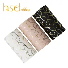 HSDRibbon на заказ hsd-дизайн 75 мм 3 дюйма квадратная серия Золотая фольга напечатанная на сплошная корсажная лента для лука