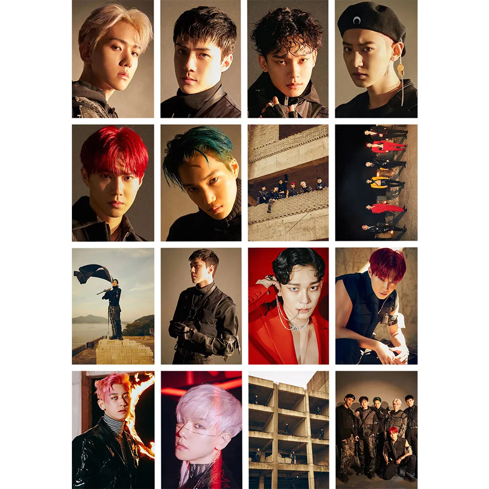 Phase 2 16 шт./компл. Kpop EXO OBSESSION lomo card альбом Фотокарта K-POP EXO OBSESSION photo lomo card периферийные Новые поступления - Цвет: Phase 2