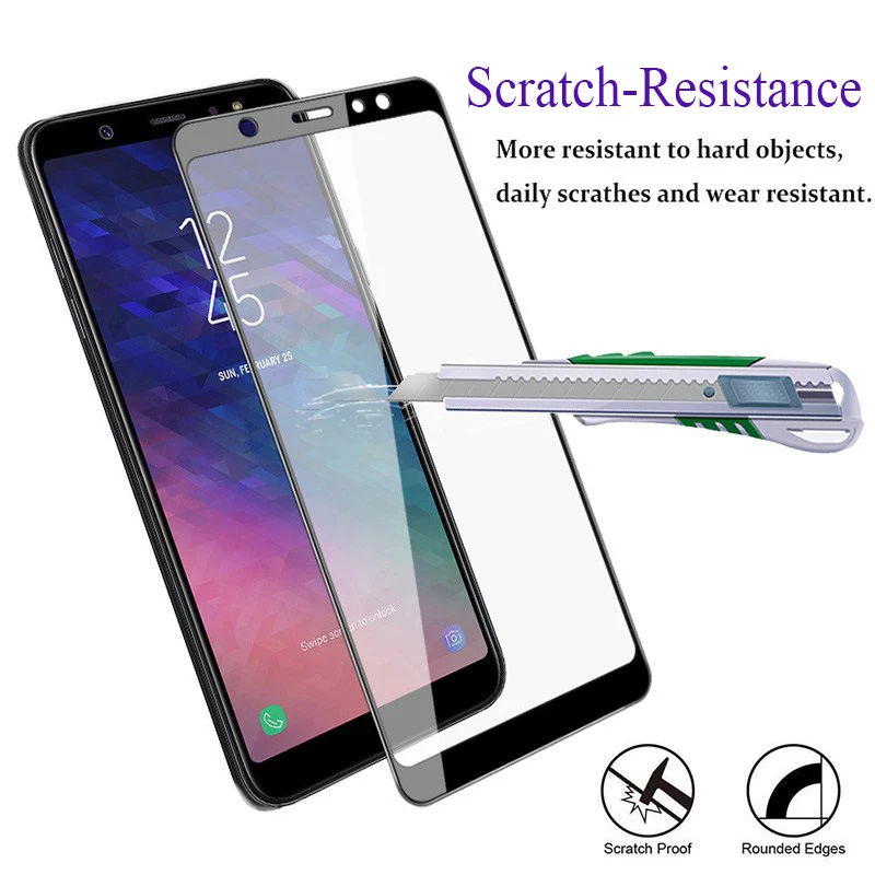 9D Full Protective Glass on For Samsung Galaxy J4 J6 A6 A8 Plus A5