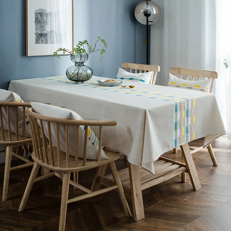 

Modern Simple Waterproof Table Cloth Cotton Linen Table Runner TV Cabinet Home Decor Table Cover for Wedding Dining Tablecloth