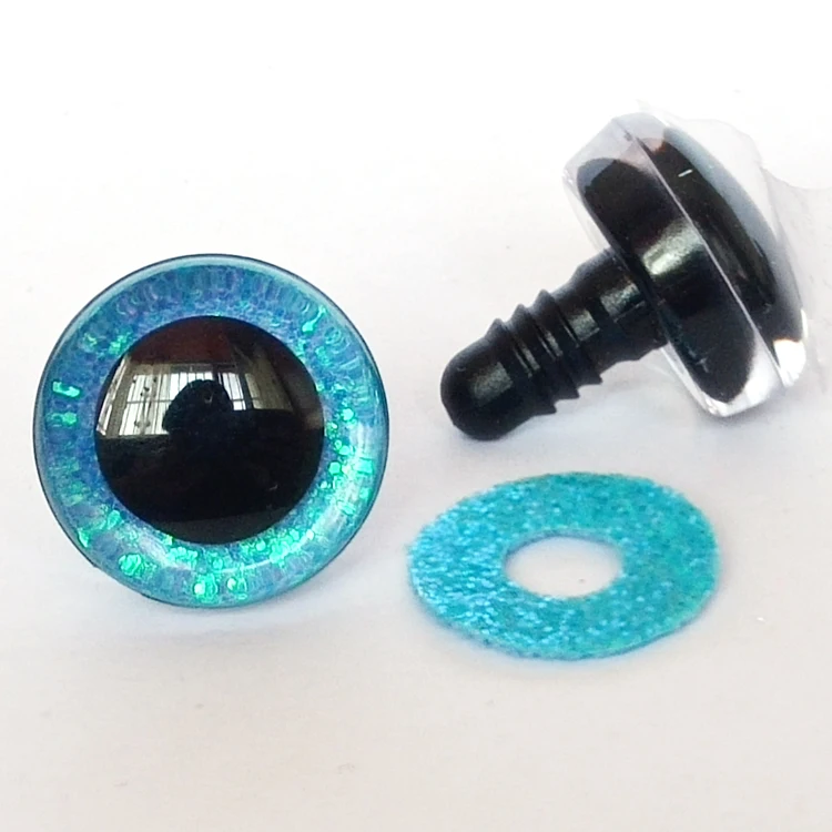20pcs New Color 3D safety toy eyes +glitter Nonwovens+ washer--size & color option