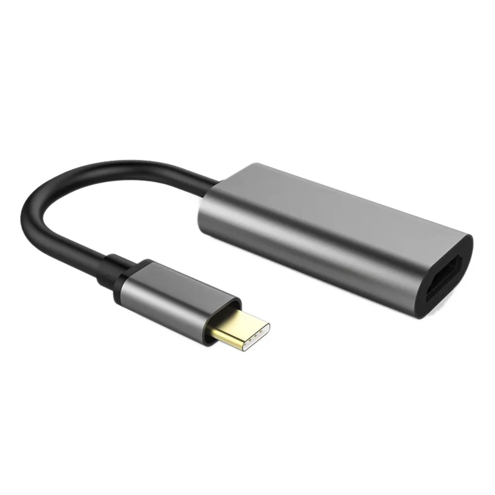 Видео адаптер type-c в HD из алюминиевого сплава USB-C типа телефона ноутбука к HDTV конвертер проектора - Цвет: Grey
