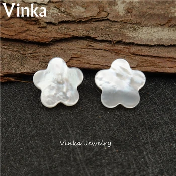 

50pcs Top good quality 12mm genuine mother of pearl shell flower beads wholesale
