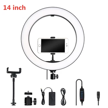 

14 inch 36cm Dimmable LED Ring Light Photography LED Dimmable Selfie Lighting For Makeup Video Live Studio With Phone Clip EU/US
