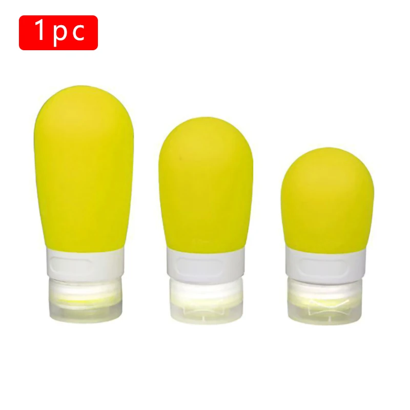 yellow 38/60/80 мл модные Карамельный цвет силиконовые путешествия бутылки косметический контейнер лосьон шампунь аксессуары для путешествий - Цвет: yellow