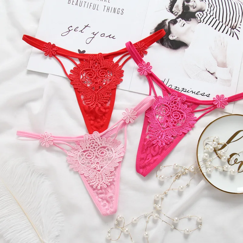 

Women's underwear sexy thong lace underwear transparent T-Back women's thin belt exotic underwear transparent temptation
