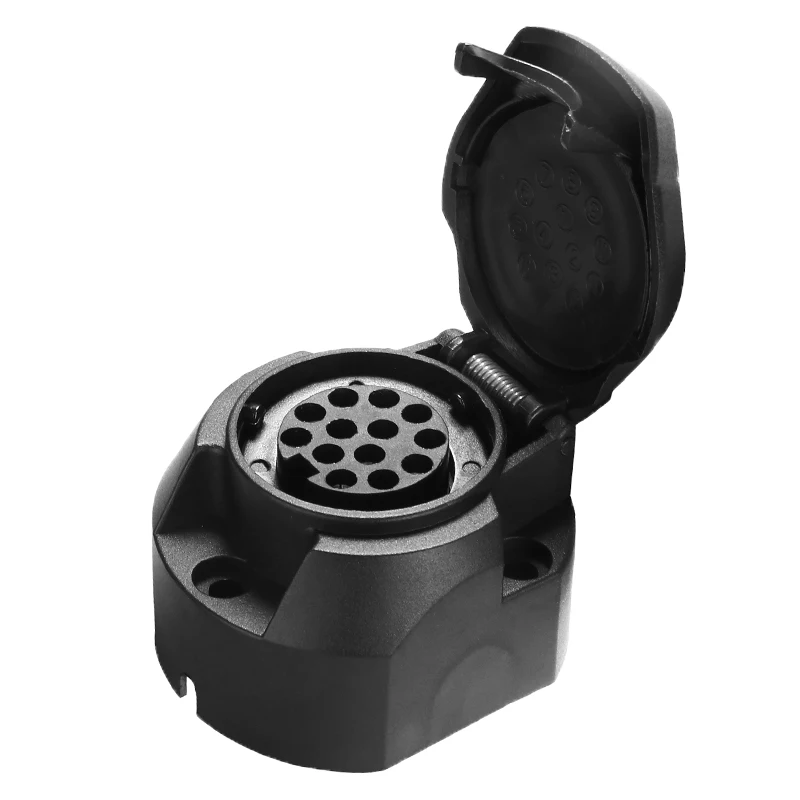 For Cars Vans Caravans 1PC Car 13 Pin Socket Female Trailer Towbar Connector Connect Plastic With Waterproof Cover Treyeus