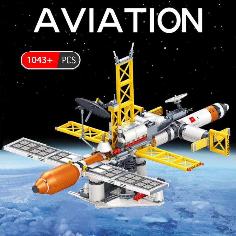 1043 + шт. Космическая станция Saturn V Rocket Building Blocks City Shuttle Satellite астронавт фигурка