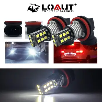 

LOAUT H8 H9 H11 3528 9 SMD LED Bulb Super Bright white Car Fog Lights 12V 24V 6000K White Driving Day Running Lamp Auto white
