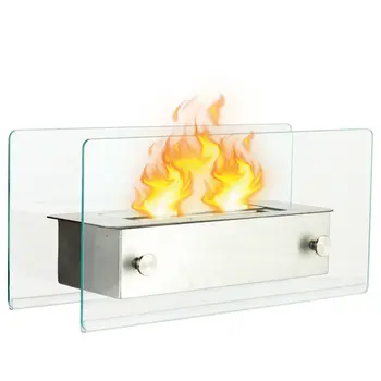 

Costway Tabletop Fireplace Portable Stainless Steel Ventless Bio Ethanol