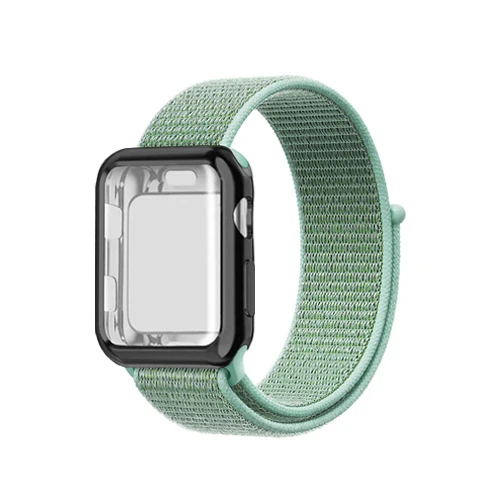 23 Полный экран протектор чехол+ ремешок для наручных часов Apple Watch, ремешок 42 мм, 38 мм, Версия 44 мм 40 мм наручных часов Iwatch, ремешок series 5/4/3/2 спортивный бесшовный браслет+ крышка - Цвет ремешка: 23