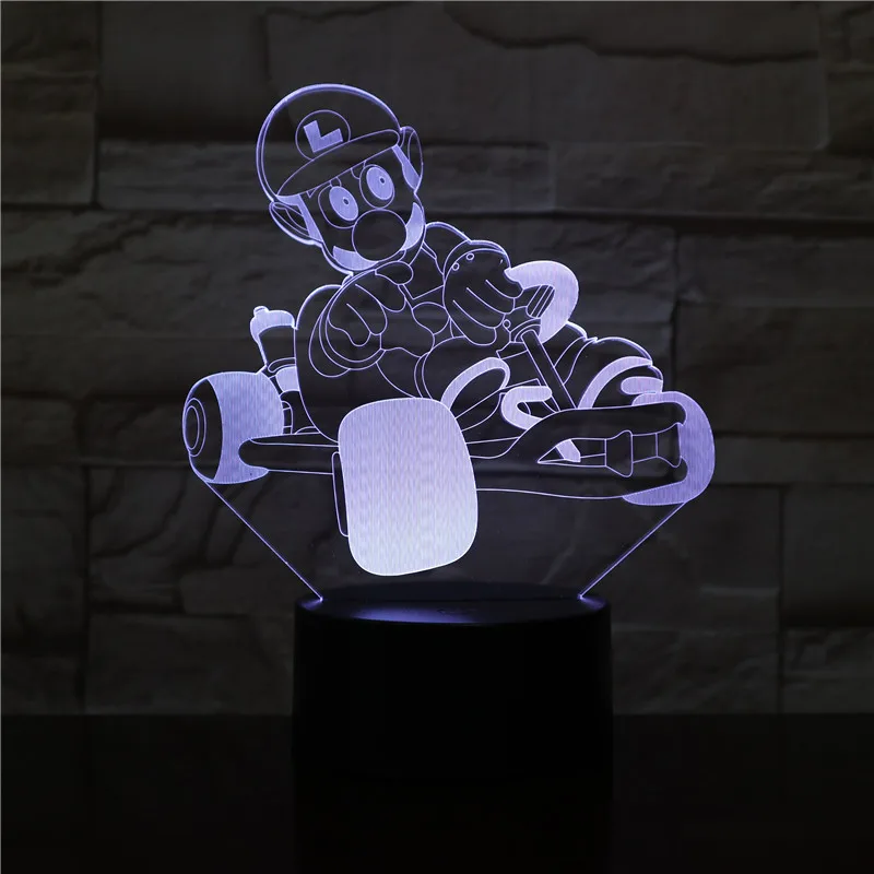 3D Светодиодная лампа Super Mario Bros Game Novel Рождественское украшение атмосфера лучший подарок на день рождения для детей Usb Ночник светильник 2493