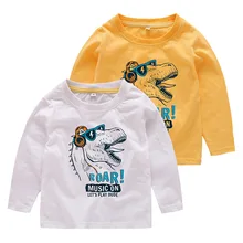 Осенняя одежда для мальчиков детская одежда в Корейском стиле Осенняя детская футболка с длинными рукавами Детская Базовая рубашка a Generat