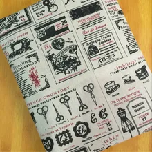 Фабричное кружево из хлопка и льна с мультяшным принтом, льняная ткань для пэчворк, Узорчатая скатерть ручной работы, наволочка