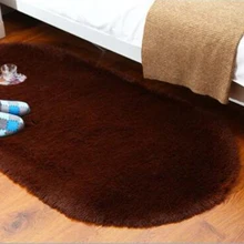 Овальная форма лохматый пол ковер роскошный мягкий плюшевый толстый коврик для дома