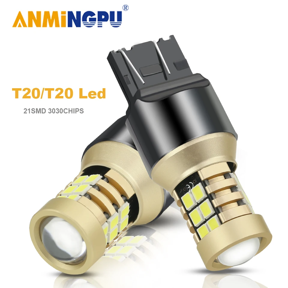 

ANMINGPU 2x Signal Lamp Led T20 7443 W21/5W Led W21W WY21W 7440 2835SMD 3157 Led P27/7W 3156 P27W Brake Light Reverse Light 12V