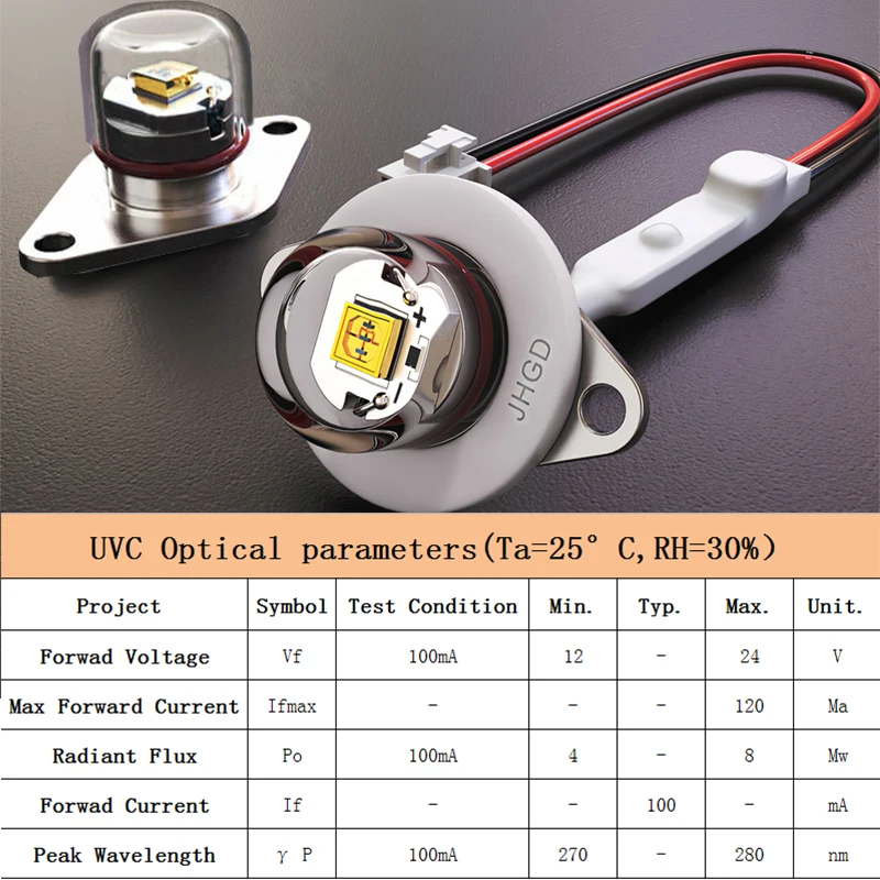 LED Ultraviolet Lamps 270nm 275nm 280nm UVC 12V 24V sterilization module water purifier air humidifier Disinfect Sterilization