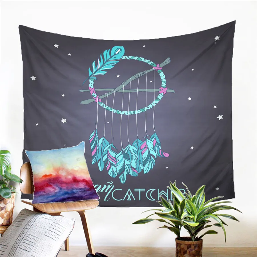 

A Dreamcatcher Tapestry Wall Hanging Sandy Beach Picnic Rug Camping Tent Sleeping Pad Home Decor Bedspread Sheet Wall Cloth