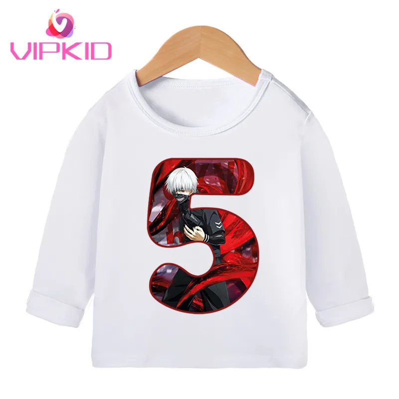 Футболка с длинными рукавами и цифрами для мальчиков и девочек Kaneki Tokyo Ghoul на день рождения детская футболка футболки для мальчиков, подарок на заказ принт с вашим именем - Цвет: P436-5