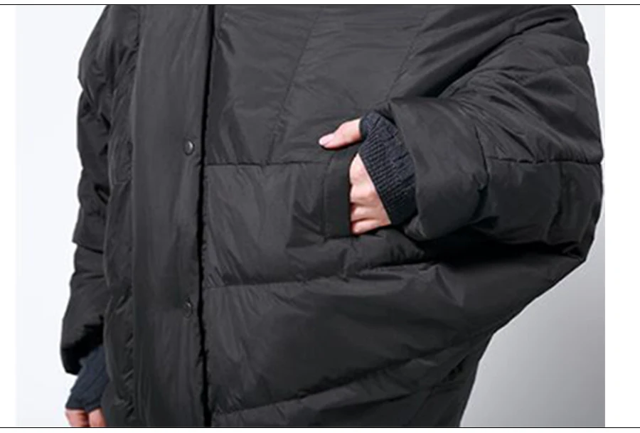 KJMYYX Женская осенне-зимняя куртка с v-образным воротником Женская парка новые свободные большие размеры нестандартный сплошной цвет плюс размер пальто