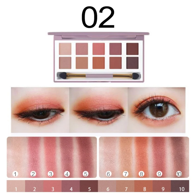 Eyeshadow Palette Non-Dizzy Dying Waterproof Eye Glitter Matte Shadow Powder - Цвет: 02