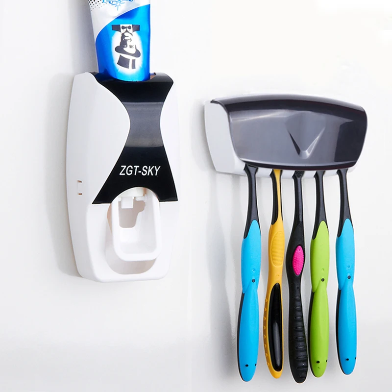 Home Automatic Toothpaste Set Wall Hanging Toothbrush Holder Toothpaste Rack Toothpaste Rack Creative Squeeze Five