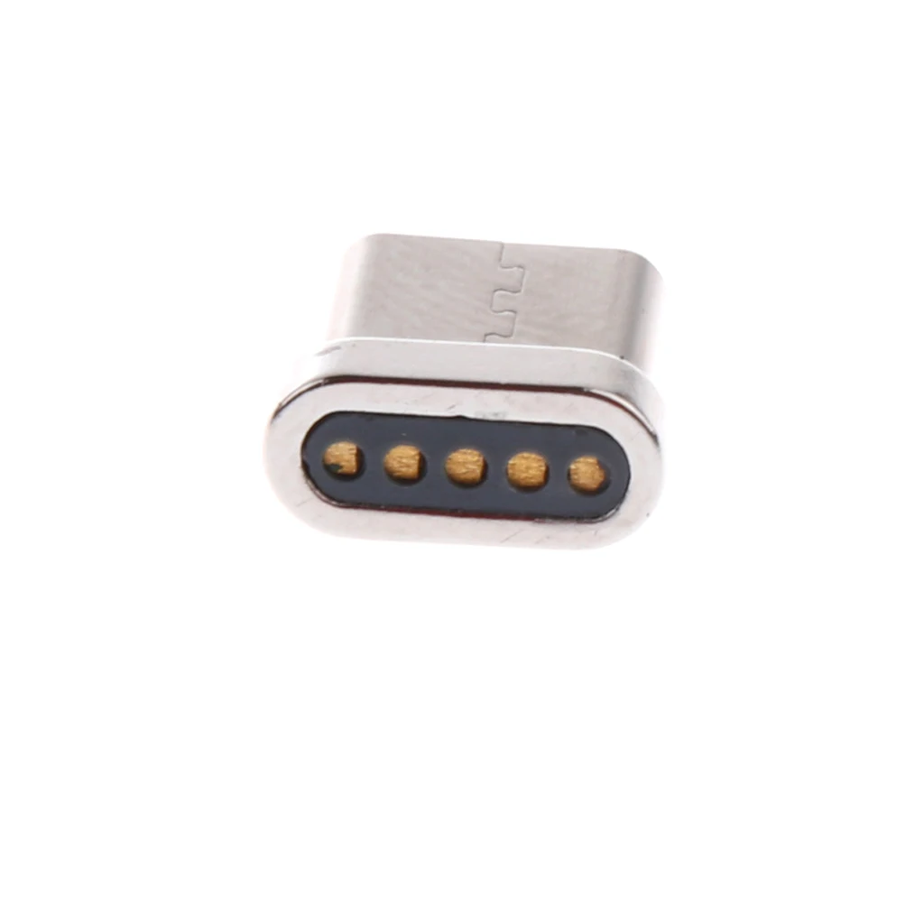 3 Pcs Aluminum Alloy USB Type C Male Cord Magnetic Tip Charger Adapter Connector for Android Phones and Tablet Silver