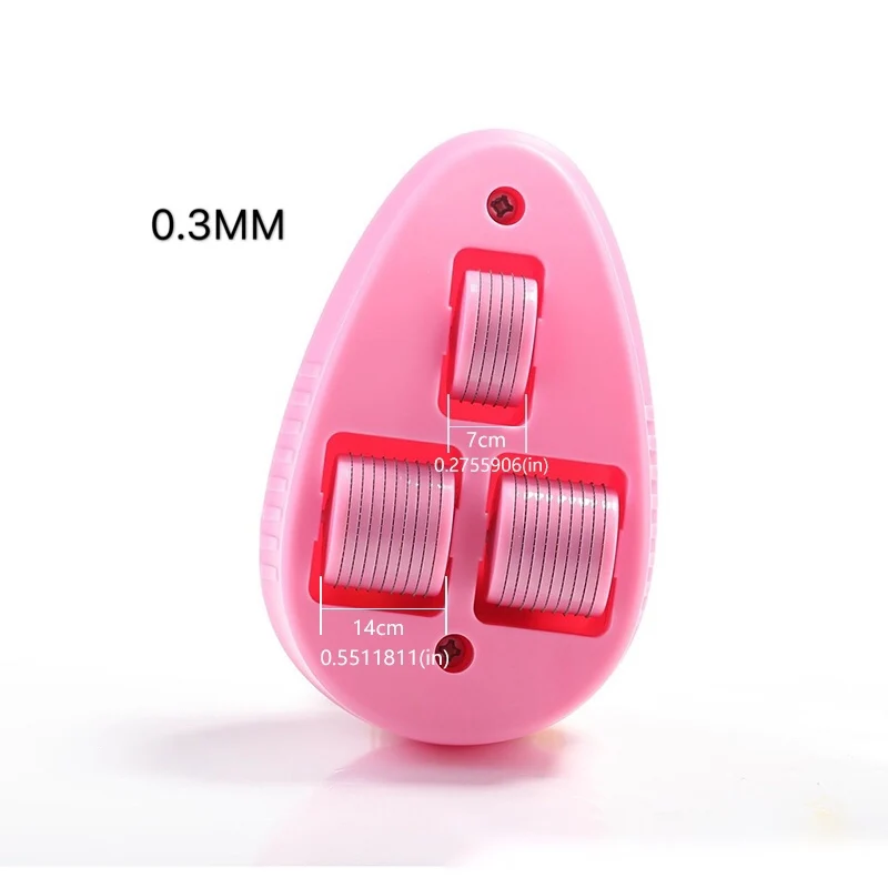 Pink 0.3mm Микро иглы Дерма ролик Красота мышь Титан уход за кожей лица Лечение против старения омоложение для кожи, лица и тела Уход Инструмент - Габаритные размеры: Pink 0.3mm