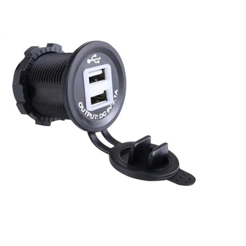 Двойной USB зарядное устройство адаптер питания 2 порта разъем 5V3. 1A для автомобиля ATV лодка мотоцикл розетка для автомобильного прикуривателя Зарядное устройство