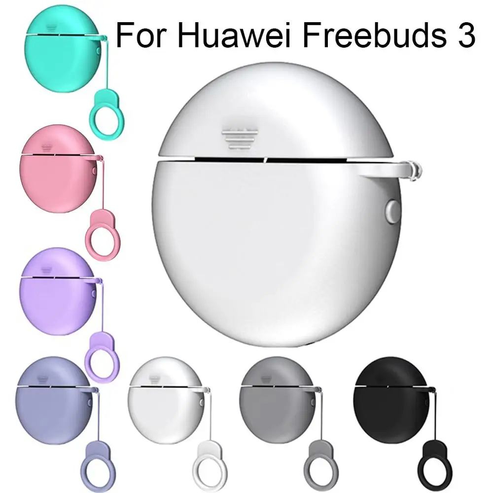 

For Huawei Freebuds 3 2019 Wireless Charging Case Silicone Protective Skin Cover Proterctor Shell For Freebuds3 Ring Holder #125