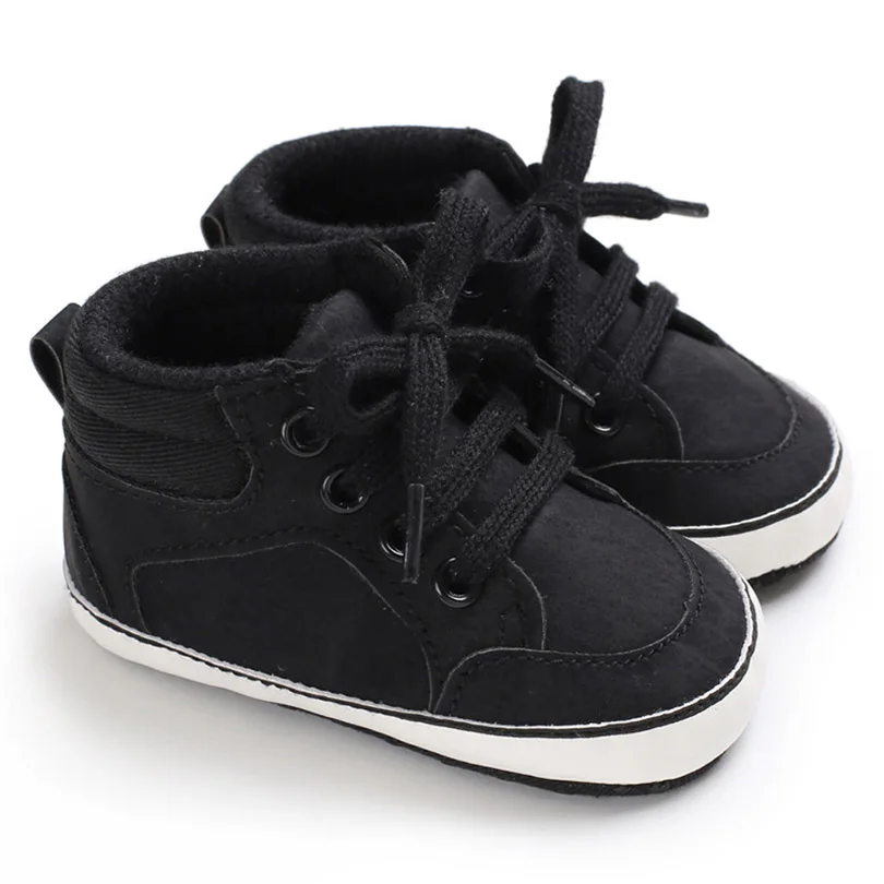 Повседневная Спортивная обувь для маленьких мальчиков; цвет серый, коричневый, черный; теплая нескользящая обувь из синтетической кожи на шнуровке