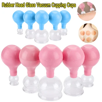 

Rubber Head Glass Vacuum Cups Family Medical Vacuum Cans Suction Therapy Device Back Massage Health Care Tools
