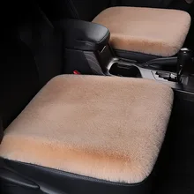 3-Piece Car Seat Cushion Winter Rabbit Plush Without Backrest Wool Warm Seat Cover Universal Car Cushion