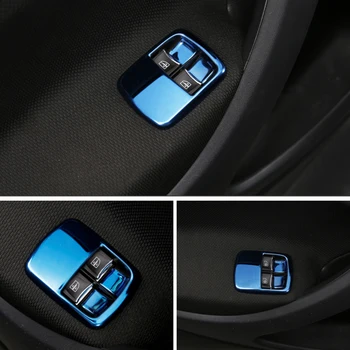 

2pcs Car Styling Decal Car Window Lift Button Switch Panel Cover Trim Cover Sticker For Mercedes Smart 453 fortwo forfour