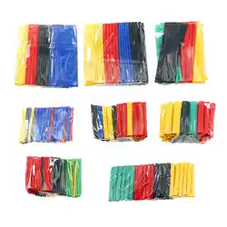 Manchons thermorétractables sans halogène en polyoléfine 2:1, 5 couleurs, 8 tailles, 328 pièces 