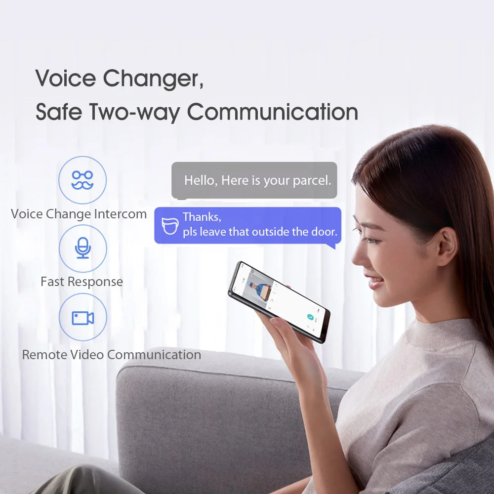 Умная камера Xiaomi Mijia дверной звонок кошачий глаз инфракрасное ночное видение AI