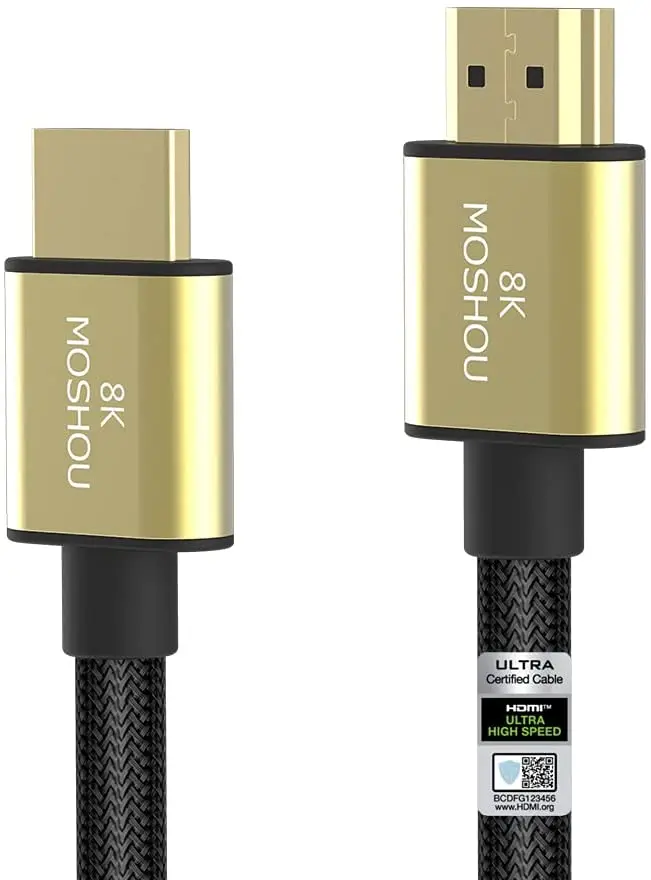 MOSHOU HDMI Cables 2.1 8K 60Hz 4K 120Hz 48Gbps bandwidth ARC Video 1m Cord for Amplifier TV High Definition Multimedia Interface