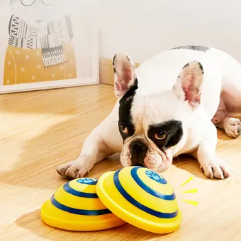 

Dog Toys Squeaking Sounding Disc Woof Glider Pet Dogs Interactive Vocal Ball Dog Chewing Dog Tooth Ball Clean Food Ball Pet Toy