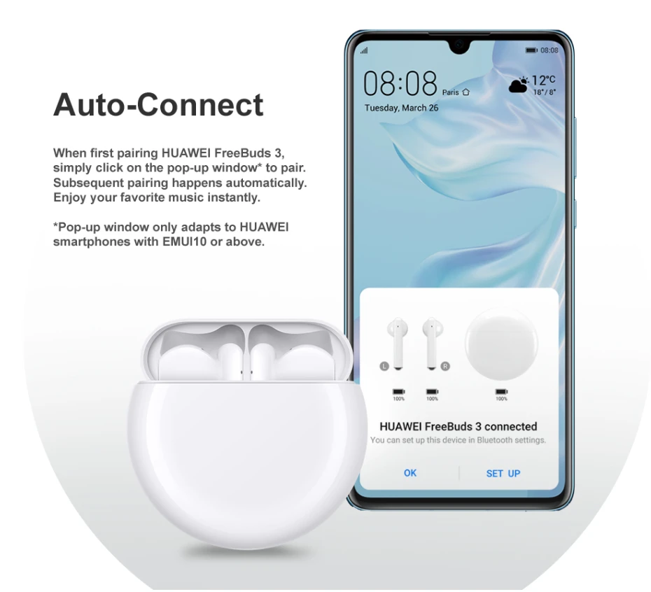 HUAWEI FreeBuds 3 Bluetooth двойной режим 5,1 беспроводная гарнитура Kirin A1 Беспроводная Быстрая зарядка