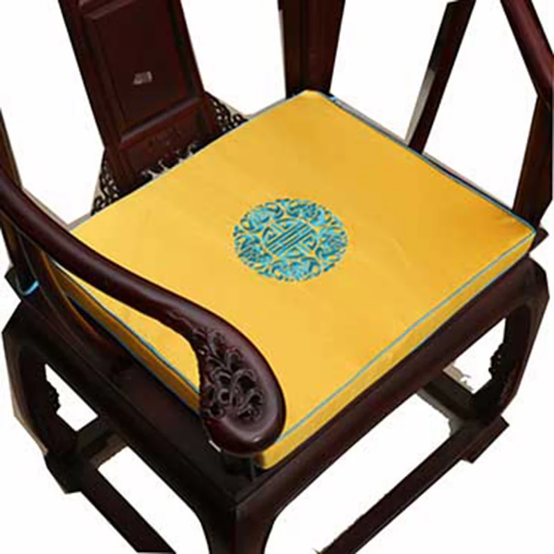 

Custom Thicken Embroidery Joyous Anti-slip Pad Seat Cushions for Dining Chair Armchair Chinese Silk Brocade Sofa Sitting Mat