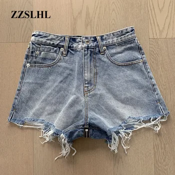 

Women Jeans Spring / Summer 2020 New Denim Shorts Fashion Casual Raw Edge Zipper Decoration Jeans Short Pant