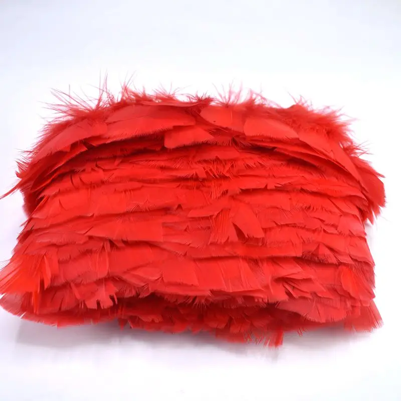 

Wholesale Red Turkey Feathers Trimming Fringe for Sewing Clothing 6-8cm DIY Natural Feathers Craft Christmas Wedding Decoration