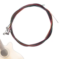 Universal 6pcs/Set Rainbow Colorful Steel Guitar Strings Replacement Part for Acoustic Folk Guitar & Classic AcousticGuitar