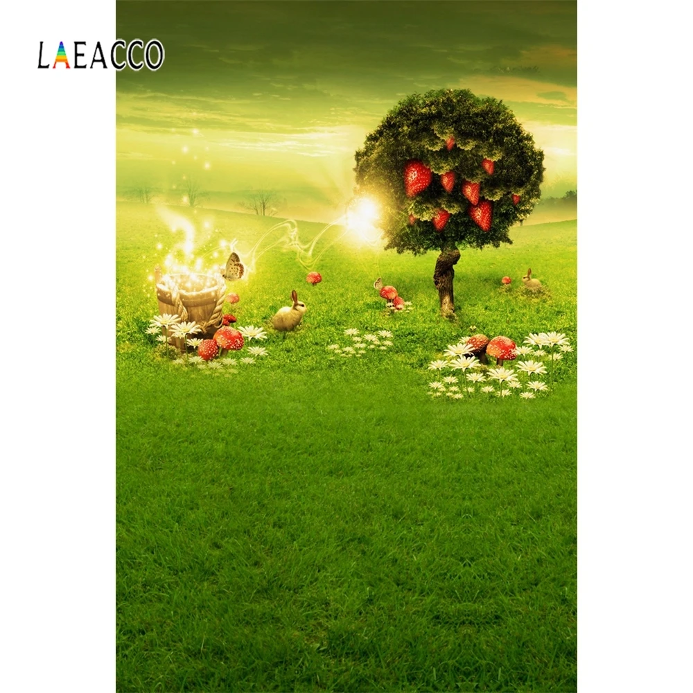 Laeacco гриб Huse Dream Innocence зеленый фон для фотосъемки Декор интерьер фотографические фоны для фотостудии